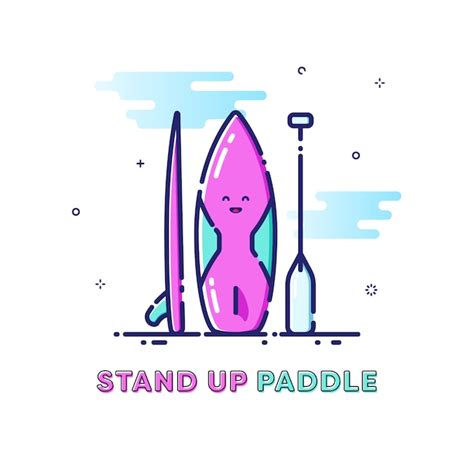 Premium Vector | Stand up paddle sport illustration