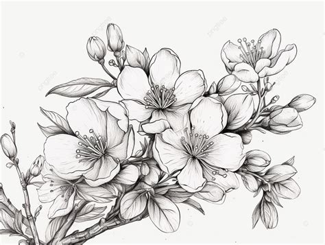 Dibujo Flor De Cerezo PNG , Dibujo Para Colorear Flor De Durazno PNG Imagen para Descarga ...