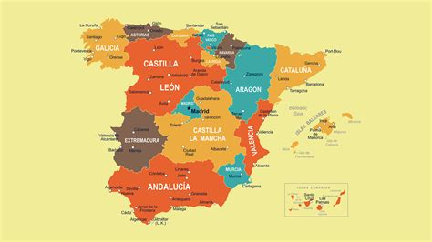 Mapa de la división de España en comunidades autónomas