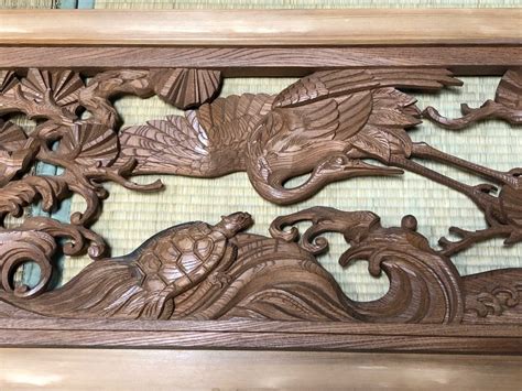 Antique Japanese Wood Carving Ranma (Transom) Wooden Panel – Kuraya