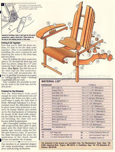 Folding Adirondack Chair Plans • WoodArchivist