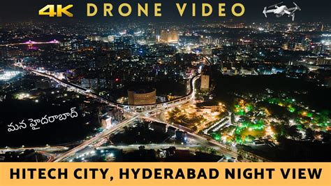 Hyderabad City Night Drone View | Hitech City Night Aerial View - YouTube