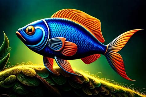 Premium AI Image | colorful fish background wallpaper