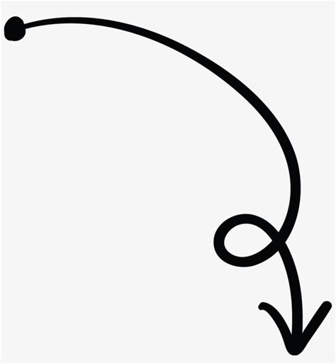 Down Arrow Twist Line Dot Tail Doodle Transparent PNG - 931x963 - Free ...