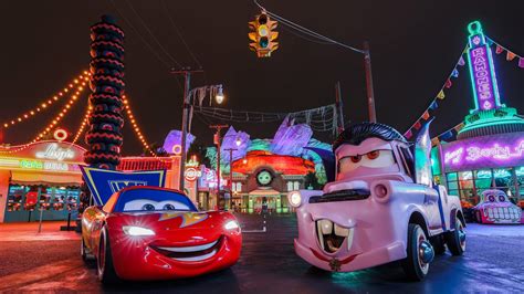 Disneyland Cars Land Night Park