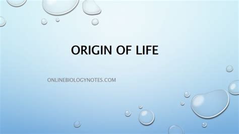 Theories of origin of life on Earth - Online Biology Notes