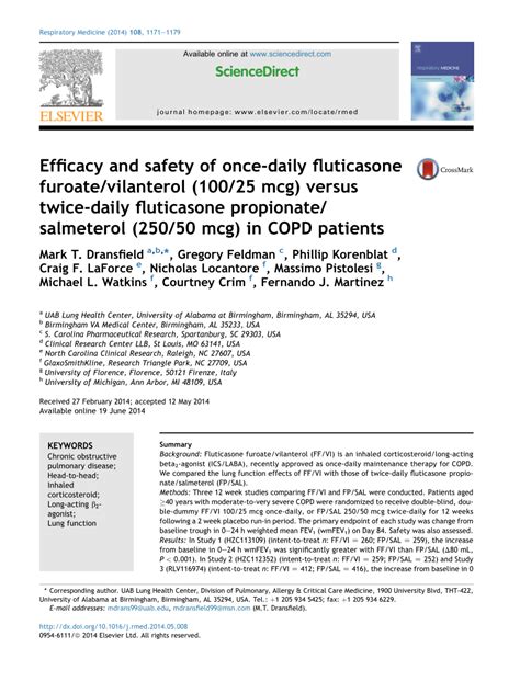 (PDF) Efficacy and safety of once-daily fluticasone furoate/vilanterol ...