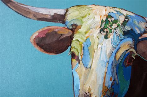 Original Longhorn Painting Cow Original Art Contemporary - Etsy