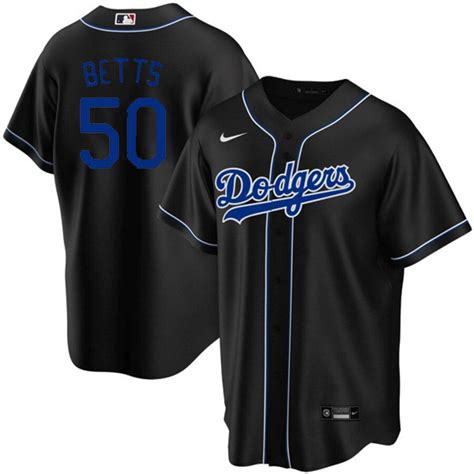 Los Angeles Dodgers Mookie Betts Black Royal Blue Fashion Nike Jersey