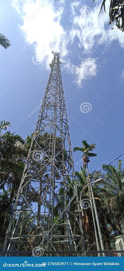 Telecommunication Tower with Clear Sky Background Stock Image - Image of wave, telephone: 276583971