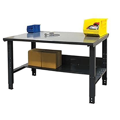 Height Adjustable Industrial Workbench plus Bottom Shelf – All Rack ...