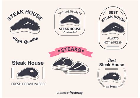 T Bone Steak Vector Labels 90352 Vector Art at Vecteezy