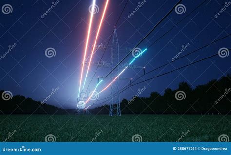 Electricity Transmission Electric Grid Stock Illustration ...