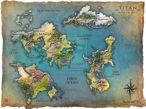 TITAN world map by Tsabo6 on deviantART | Fantasy world map, Fantasy map, World map design