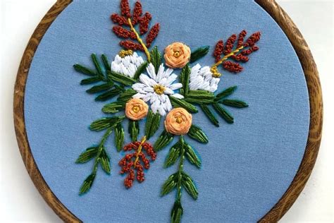 7 Embroidery Flower Patterns For Beginners - Crewel Ghoul