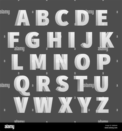 Volume 3D vector alphabet letters. Type alphabet design volume ...