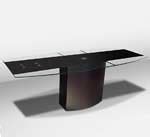 VG-688 Extendable Boat Shaped Glass Top Table | Modern Dining