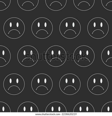 Black White Sad Face Sticker Pattern Stock Vector (Royalty Free ...