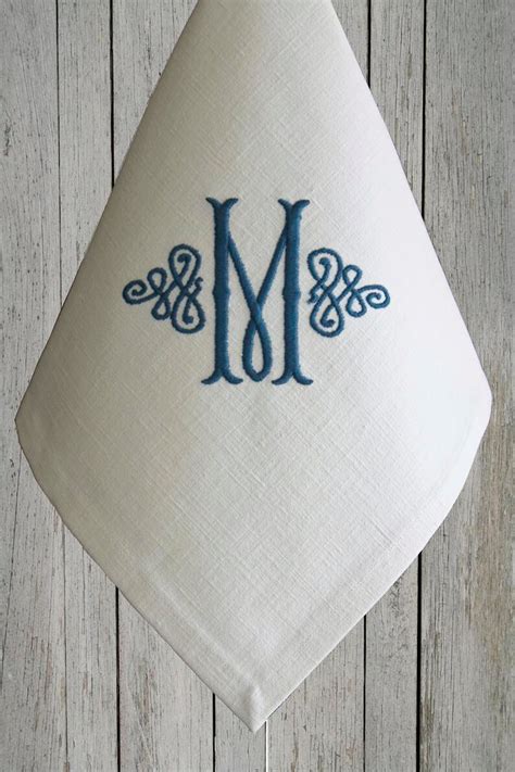 Monogrammed Napkins Monogram Napkin Personalized Embroidered | Etsy