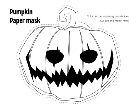 Pumpkin Halloween Mask Templates - 15 Free PDF Printables | Printablee