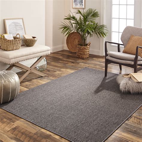 Mainstays Titan Solid Indoor Living Room Area Rug, Gray, 5' x 7' - Walmart.com