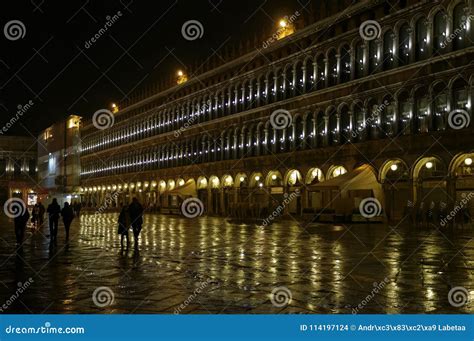 Venice, Italy - Piazza San Marco by Night Stock Photo - Image of ...