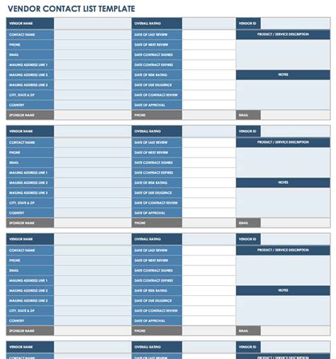 13 Free Vendor Templates Smartsheet - Riset