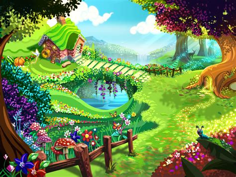 Fairy garden | Cartoon garden, Fairy garden background, Cartoon background