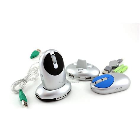 Rechargeable Wireless Optical Mouse W/ 3 Port USB Hub,Wholesale china