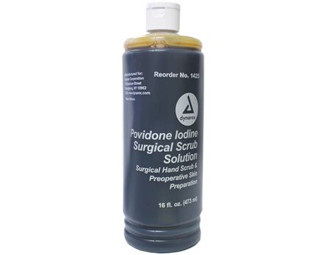 Dynarex Povidone Iodine Surgical Scrub Solution, 16 Fluid Ounces Each - 1 Pack - Walmart.com