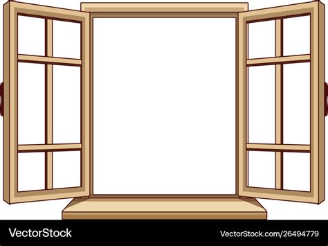 House window open cartoon isolated Royalty Free Vector Image