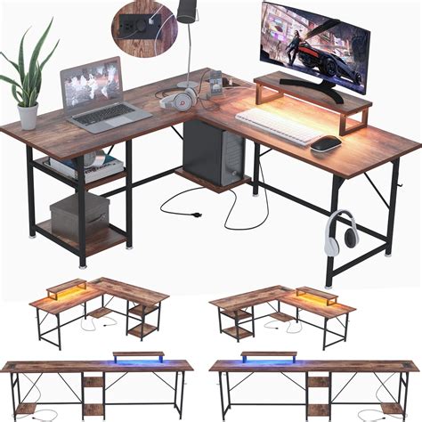 DLIUZ L Shaped Desk with Drawers，Computer Desk is Reversible Corner Large Gaming pc Table with ...