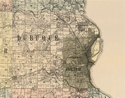 Dubuque, Iowa 1900 Old Town Map Custom Print - Dubuque Co. - OLD MAPS