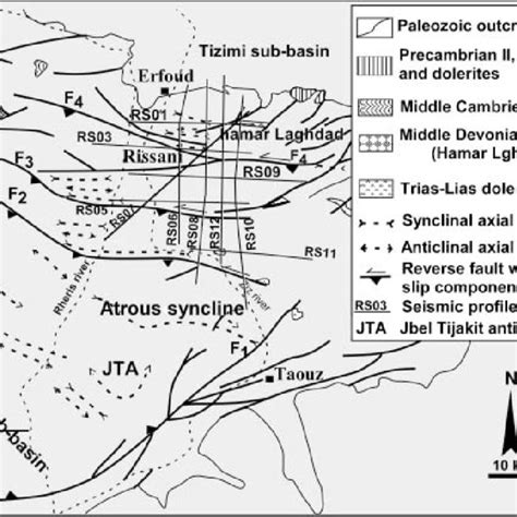 Structural map constructed from the available surface geology and field... | Download Scientific ...