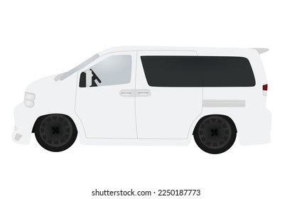 White Van Side View Vector Illustration Stock Vector (Royalty Free ...