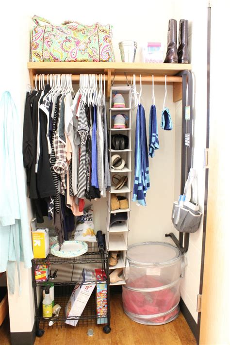 This is a great way to organize your dorm closet. College Dorm Closet, College Closet ...