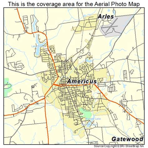 Aerial Photography Map of Americus, GA Georgia