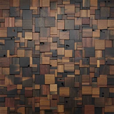 Stacked Square Wood Wall Design #woodwall #walldesign … | Pinteres…