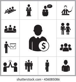 Business People Icons Set Stock Vector (Royalty Free) 436085086 | Shutterstock