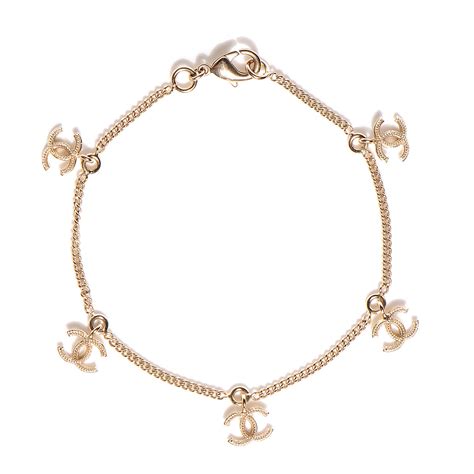 CHANEL CC Logo Charm Bracelet Gold 103012