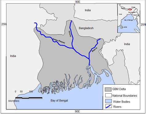 Ganges Brahmaputra Delta Map