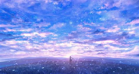 🔥 Anime Field With Sky Wallpaper Background HD Download | CBEditz