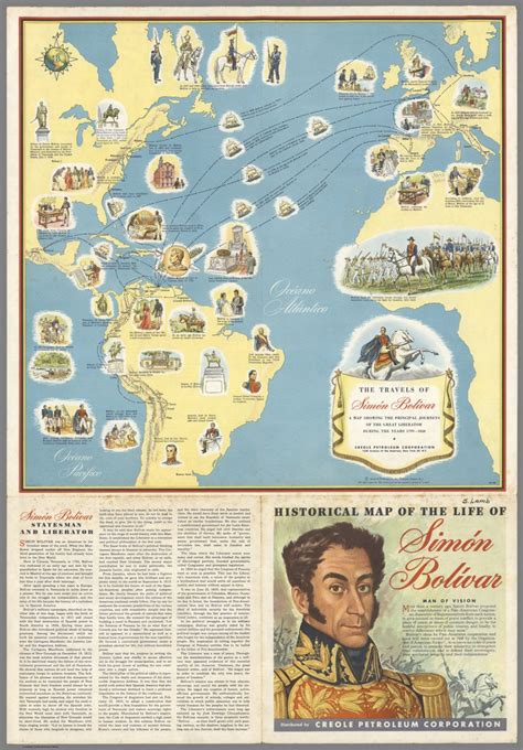 (Covers to) The Travels of Simon Bolivar. (Map) A Map Showing the ...