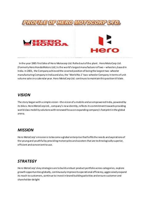 Profile of hero motocorp ltd