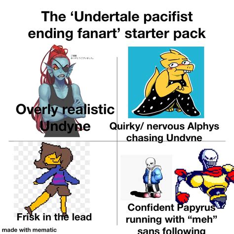 The “Undertale Pacifist route Fanart” Starter Pack : r/starterpacks