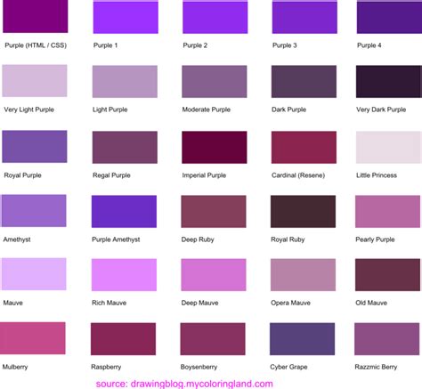 Hues, Shades and Tints of Purple ... | Blue shades colors, Purple color names, Purple colour shades