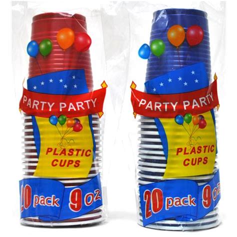 Wholesale Plastic Cups Red/Blue 9oz - GLW