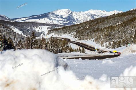 Vail, Colorado - Winter on Interstate 70 at Vail Pass at in the Rocky Mountains, Stock Photo ...