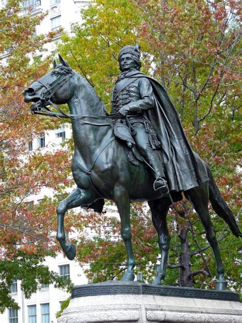 Equestrian statue of Casimir Pulaski in Washington D.C. US