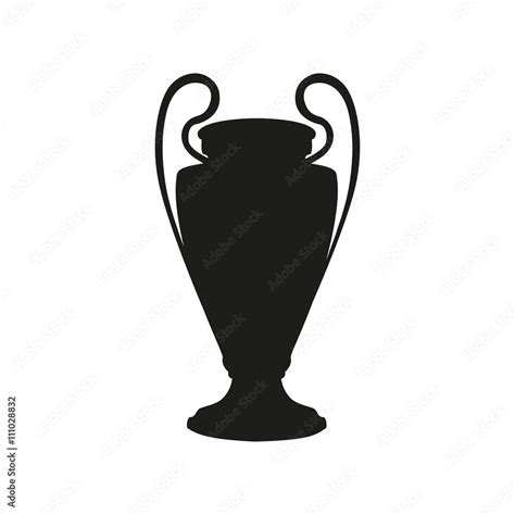 Black cup isolated on white background. Flat vector design element. UEFA Champions league vector ...